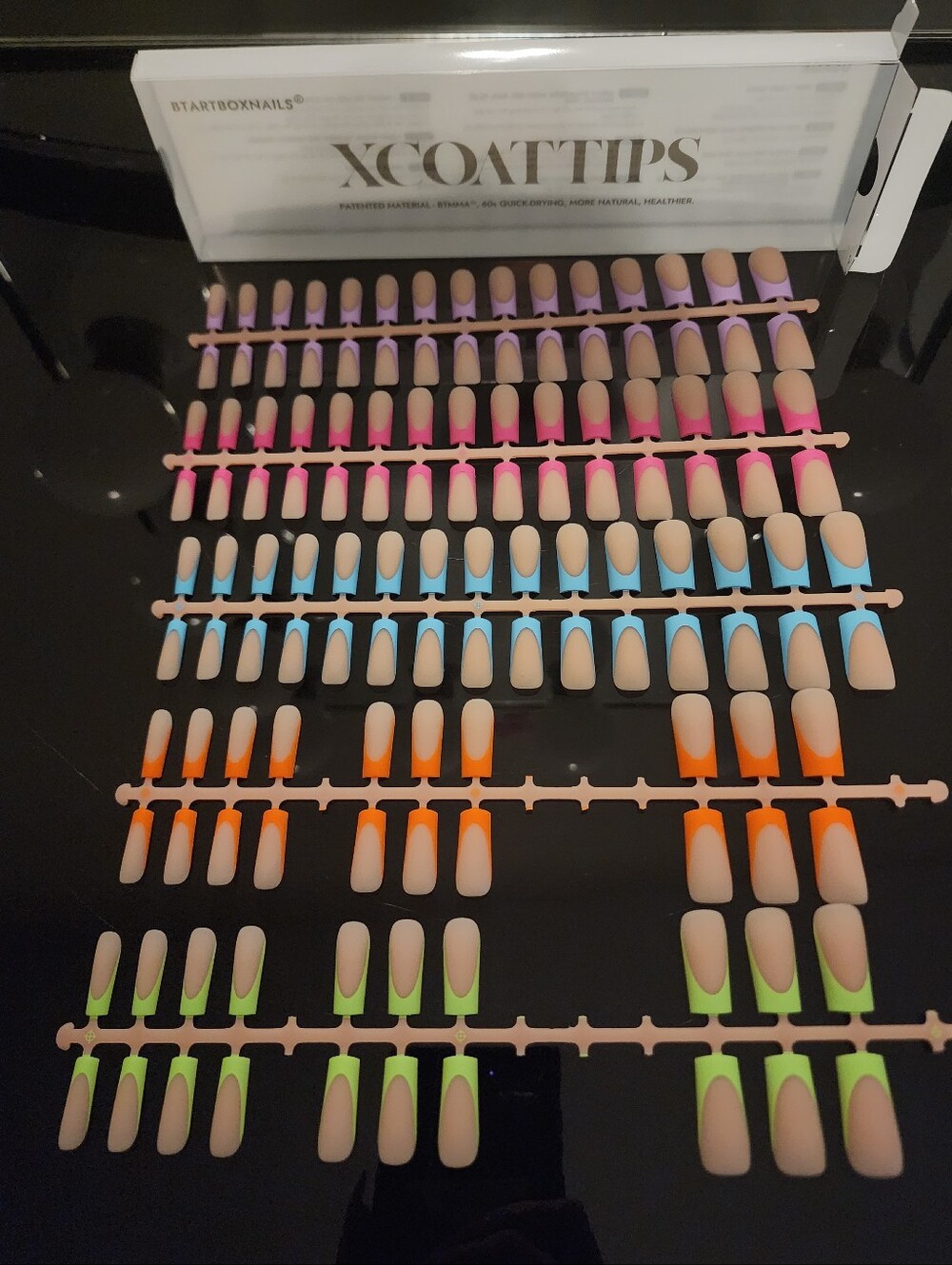 XCOAT TIPS Neon French Press-On Nail Tips - Multi Color